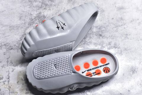 Nike NOCTA x Nike Mind 001 Concepts Light Grey Orange Silver Slides (BS-59696)