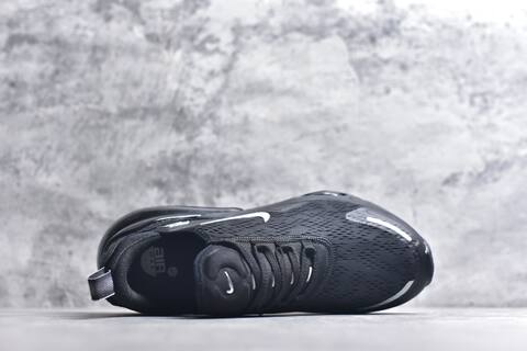 Nike Air Max 270 Premium Black Metallic Silver Running Shoe (BS-59822)