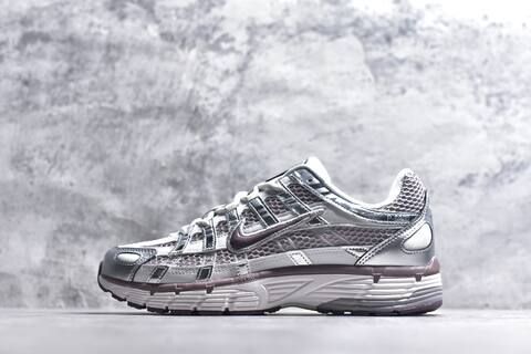 Nike P-6000 White Silver Mauve Running Shoe (BS-59648)