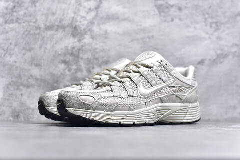 Nike P-6000 Light Beige Off White Silver Black Running Shoe (BS-59680)