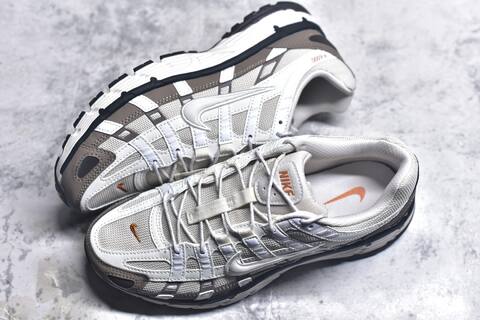 Nike P-6000 Light Grey White Brown Orange Black Running Shoe (BS-59656)