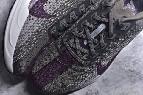 Nike REACTX PEGASUS Plus Grey Dark Purple White Black Running Shoe (BS-59555)