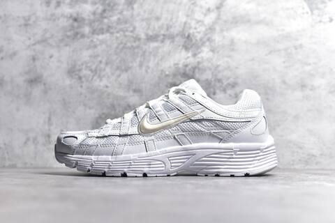 Nike P-6000 White Light Grey Cream Running Shoe (BS-59690)