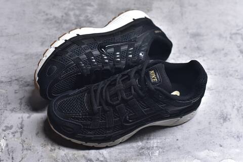 Nike P-6000 Black Gold White Gum Brown Running Shoe (BS-59661)