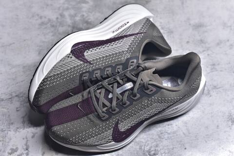 Nike REACTX PEGASUS Plus Grey Dark Purple White Black Running Shoe (BS-59555)