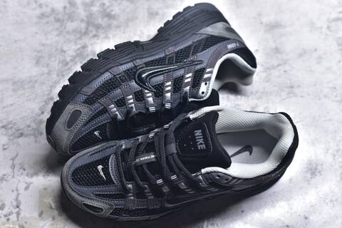 Nike P-6000 Black Dark Grey Silver Running Shoe (BS-59650)
