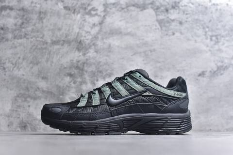 Nike P-6000 Black Dark Grey Clay Green Running Shoe (BS-59675)