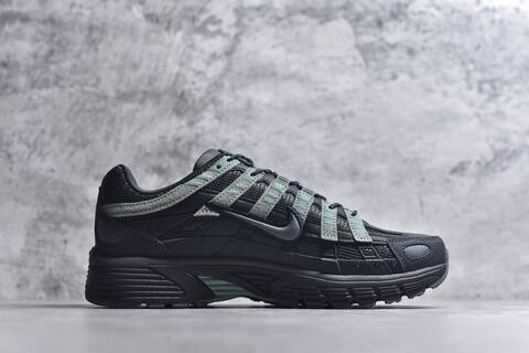 Nike P-6000 Black Dark Grey Clay Green Running Shoe (BS-59675)