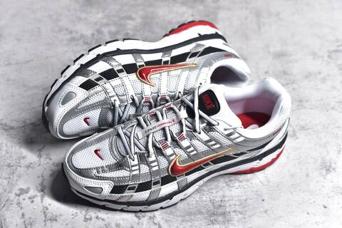 Nike P-6000 White Silver Red Black Gold Running Shoe (BS-59689)
