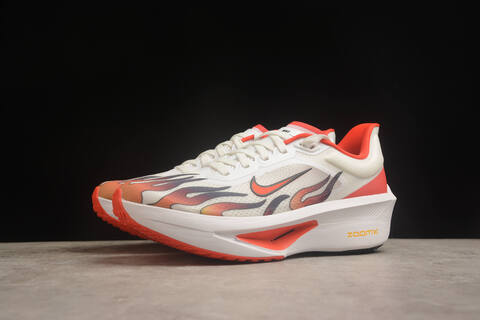 Nike Zoom Fly 6 White Bright Orange Black 260 JP EU 41 Running Shoe - Men's (BS-59843)