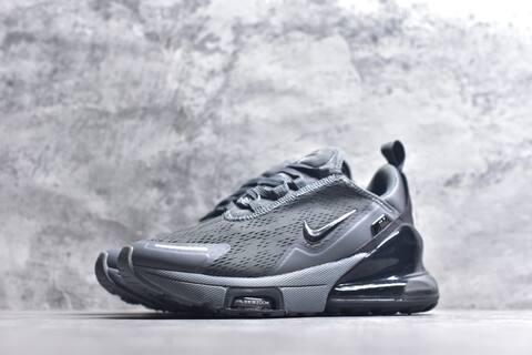 Nike Air Max 270 Premium IO9883-006 Dark Grey Metallic Silver Black Running Shoe (BS-59813)