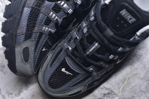 Nike P-6000 Black Dark Grey Silver Running Shoe (BS-59650)