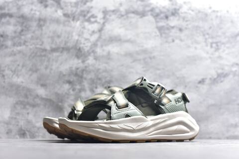 HOKA ONE ONE 1162570 SMLK Sage Green Olive White Gum Brown Sandal Casual Sneakers (BS-59641)