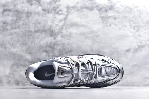 Nike P-6000 White Metallic Silver Burgundy Running Shoe (BS-59649)