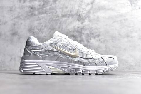 Nike P-6000 White Light Grey Cream Running Shoe (BS-59690)