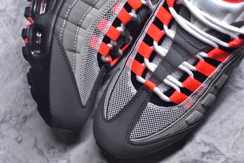 Nike Air Max 95 Grey Black White Bright Red Sneaker (BS-59630)