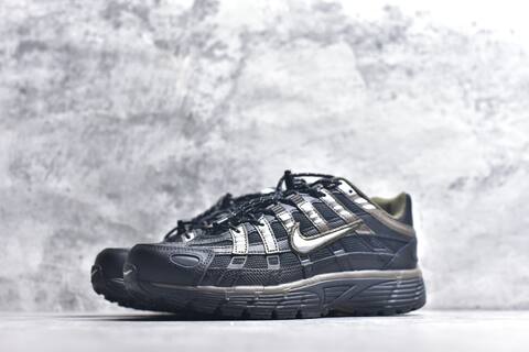 Nike P-6000 Black Olive Silver Brown Running Shoe (BS-59658)