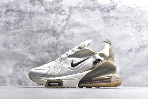 Nike Air Max 270 Premium IO9883-101 Off White Metallic Silver Light Beige Running Shoe (BS-59811)