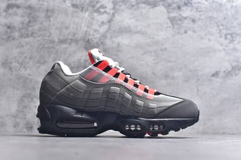 Nike Air Max 95 Grey Black White Bright Red Sneaker (BS-59630)