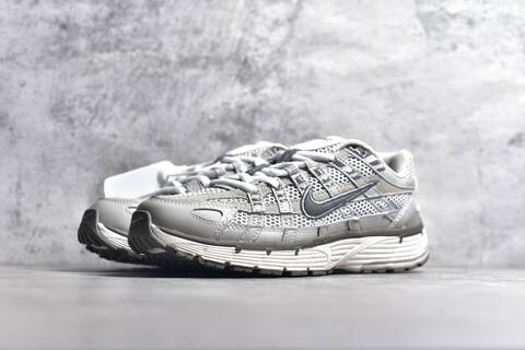 Nike P-6000 Grey White Dark Grey Running Shoe (BS-59685)