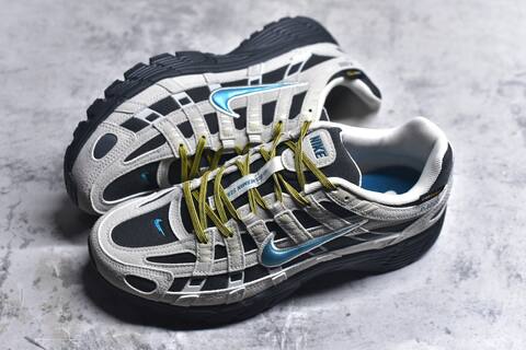Nike P-6000 Light Grey Black Blue Yellow Running Shoe (BS-59668)