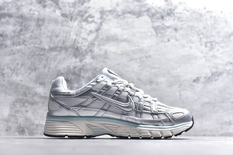 Nike P-6000 Silver White Light Blue Black Running Shoe (BS-59654)