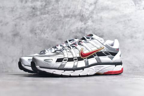 Nike P-6000 White Silver Red Black Gold Running Shoe (BS-59689)