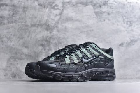 Nike P-6000 Black Dark Grey Clay Green Running Shoe (BS-59675)