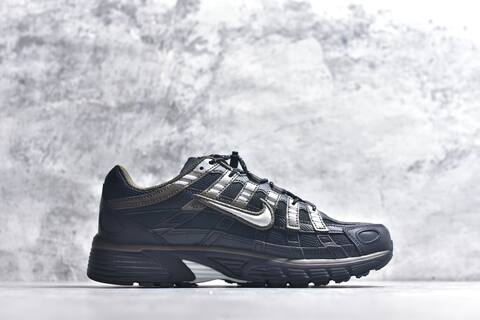 Nike P-6000 Black Olive Silver Brown Running Shoe (BS-59658)