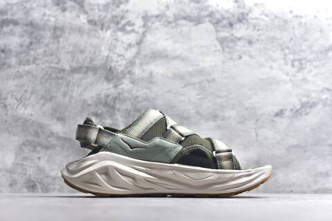 HOKA ONE ONE 1162570 SMLK Sage Green Olive White Gum Brown Sandal Casual Sneakers (BS-59641)