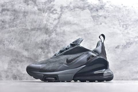 Nike Air Max 270 Premium IO9883-006 Dark Grey Metallic Silver Black Running Shoe (BS-59813)