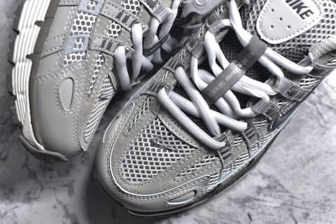 Nike P-6000 Grey White Dark Grey Running Shoe (BS-59685)