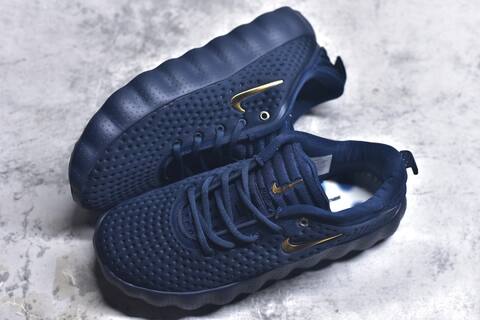 Nike Mind 002 Flyknit Navy Blue Metallic Gold White Sneaker (BS-59800)