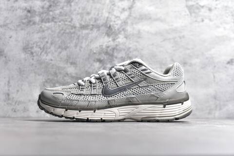 Nike P-6000 Grey White Dark Grey Running Shoe (BS-59685)