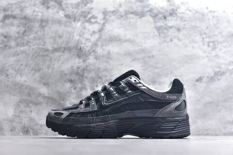 Nike P-6000 Black Dark Grey Silver Running Shoe (BS-59650)