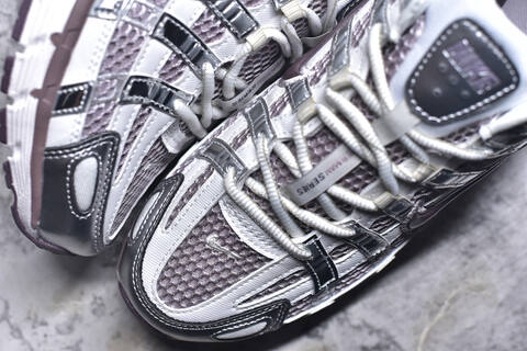 Nike P-6000 White Silver Mauve Running Shoe (BS-59648)
