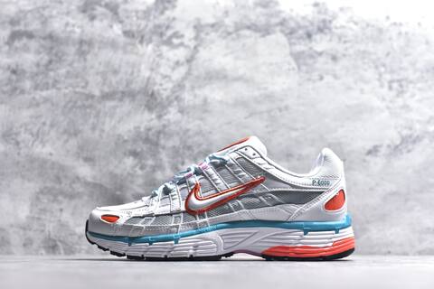 Nike P-6000 White Silver Orange Blue Pink Running Shoe (BS-59653)