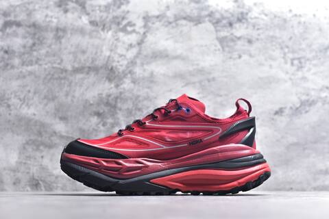 HOKA ONE ONE M Stinson One7 Red Blue Black Silver Running Shoe Running Sneakers (BS-59792)