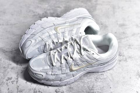 Nike P-6000 White Light Grey Cream Running Shoe (BS-59690)