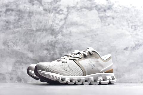 On Running Cloud X4 Beige White Dark Purple Running Shoe Running Sneakers (BS-59773)