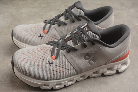 On Cloud X 4 3ME30042905 Silver Flame Orange White Gray US 7 EU 40 UK 6 5 JP 25 Running Shoe Running Sneakers - Men's (BS-59784)