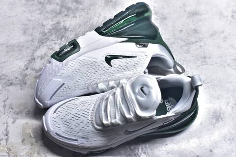 Nike Air Max 270 Premium IO9884-109 White Dark Green Silver Running Shoe (BS-59820)