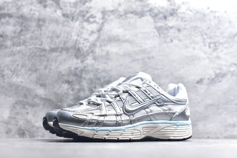Nike P-6000 Silver White Light Blue Black Running Shoe (BS-59654)