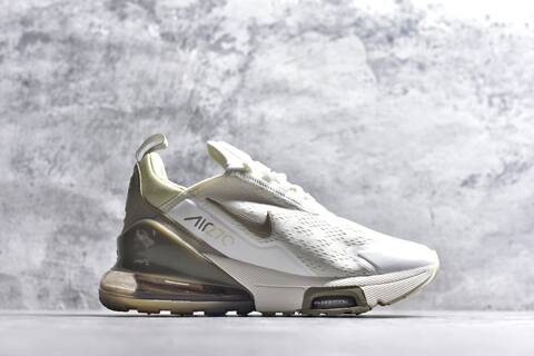 Nike Air Max 270 Premium IO9883-101 Off White Metallic Silver Light Beige Running Shoe (BS-59811)