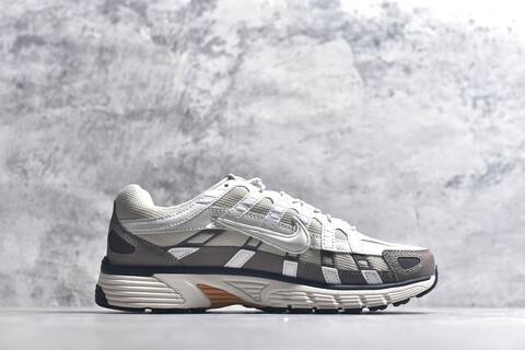Nike P-6000 Light Grey White Brown Orange Black Running Shoe (BS-59656)
