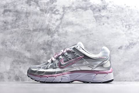 Nike P-6000 White Silver Pink Purple Black Running Shoe (BS-59651)