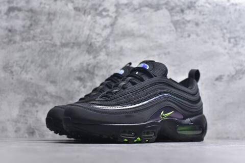 Nike Air Max 97 Black Neon Green Iridescent Sneaker (BS-59633)