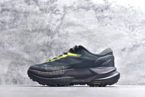 HOKA ONE ONE Mafate X Dark Grey Neon Yellow Black Trail Shoe Trail Running Sneakers (BS-59810)