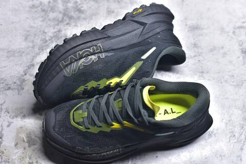 HOKA ONE ONE Mafate X Dark Grey Neon Yellow Black Trail Shoe Trail Running Sneakers (BS-59810)