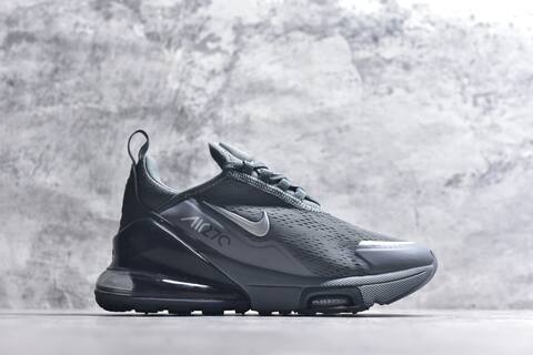 Nike Air Max 270 Premium IO9883-006 Dark Grey Metallic Silver Black Running Shoe (BS-59813)